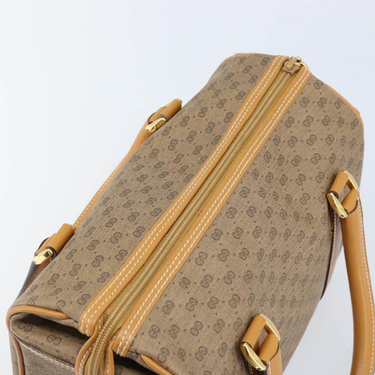 GUCCI Micro GG Supreme Mini Boston Bag PVC Beige Gold 000 39 0158 Auth ki6510