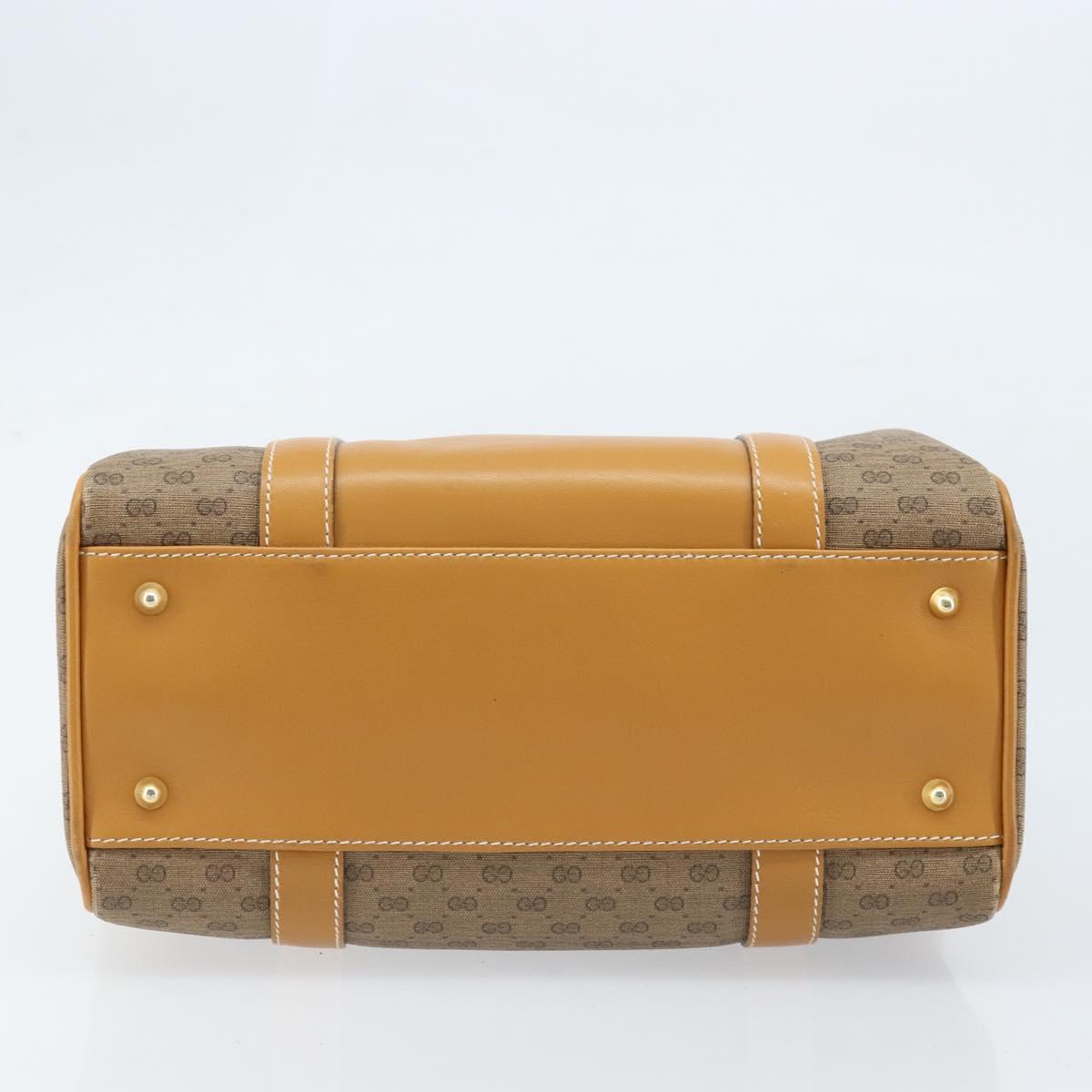 GUCCI Micro GG Supreme Mini Boston Bag PVC Beige Gold 000 39 0158 Auth ki6510