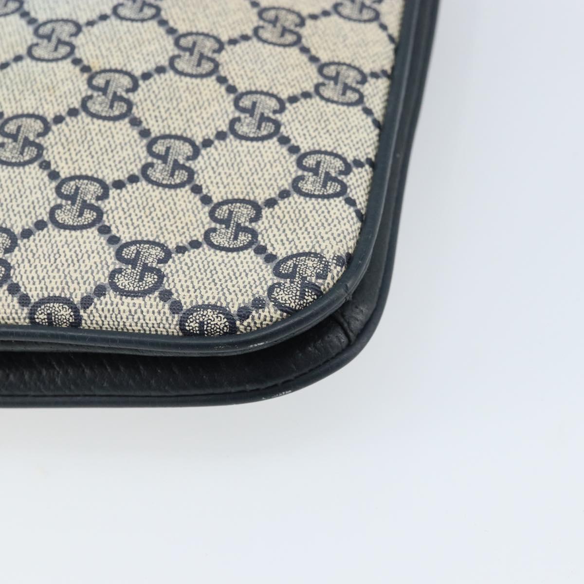 GUCCI GG Supreme Clutch Bag PVC Navy Gold 904 02 025 Auth ki6514