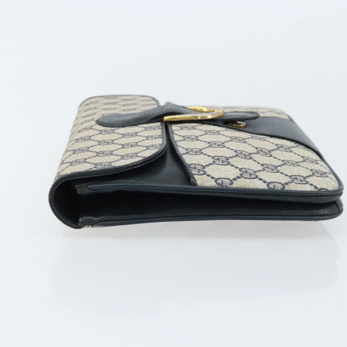 GUCCI GG Supreme Clutch Bag PVC Navy Gold 904 02 025 Auth ki6514