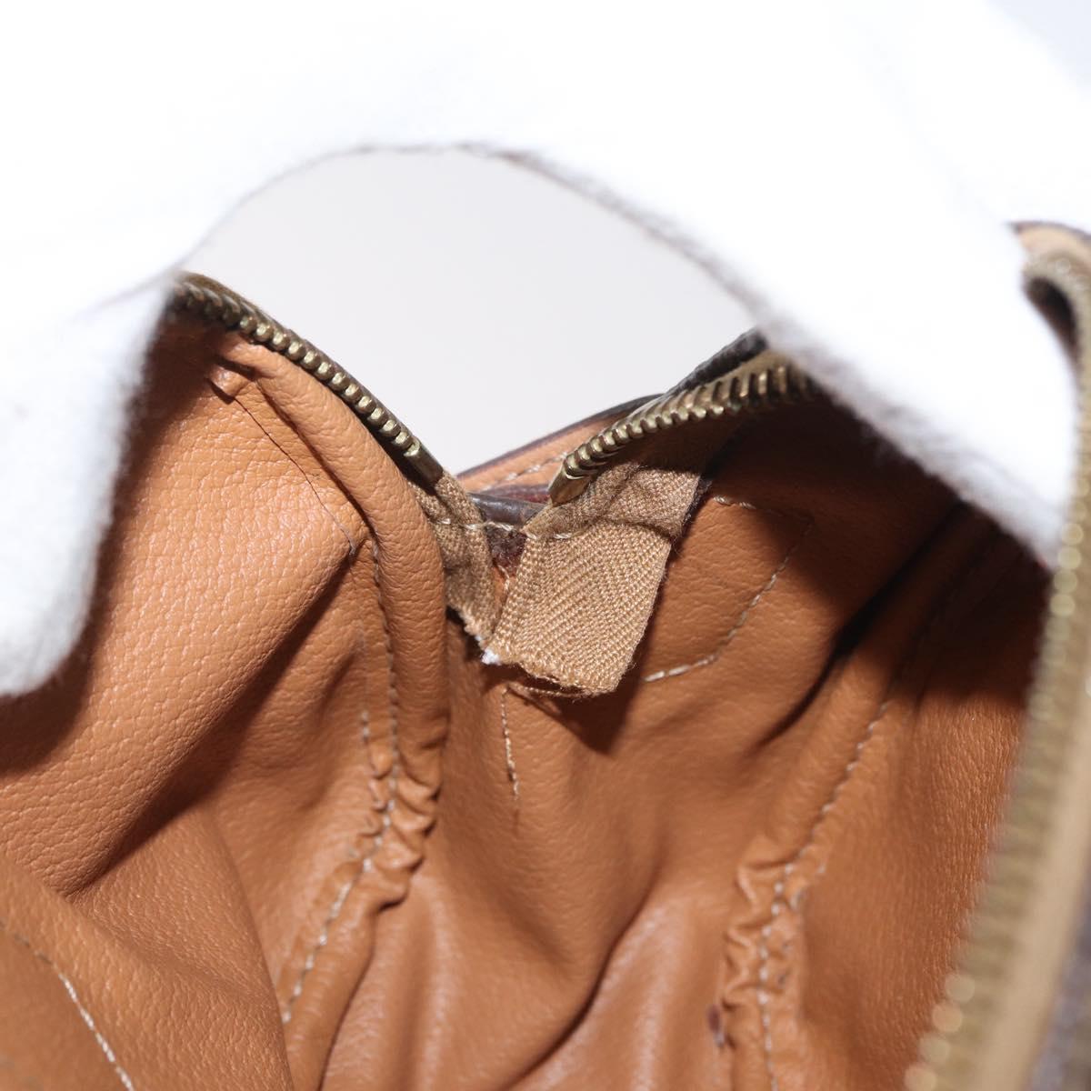 CELINE Macadam Canvas Hand Bag PVC Leather 2way Brown Gold Auth ki6521