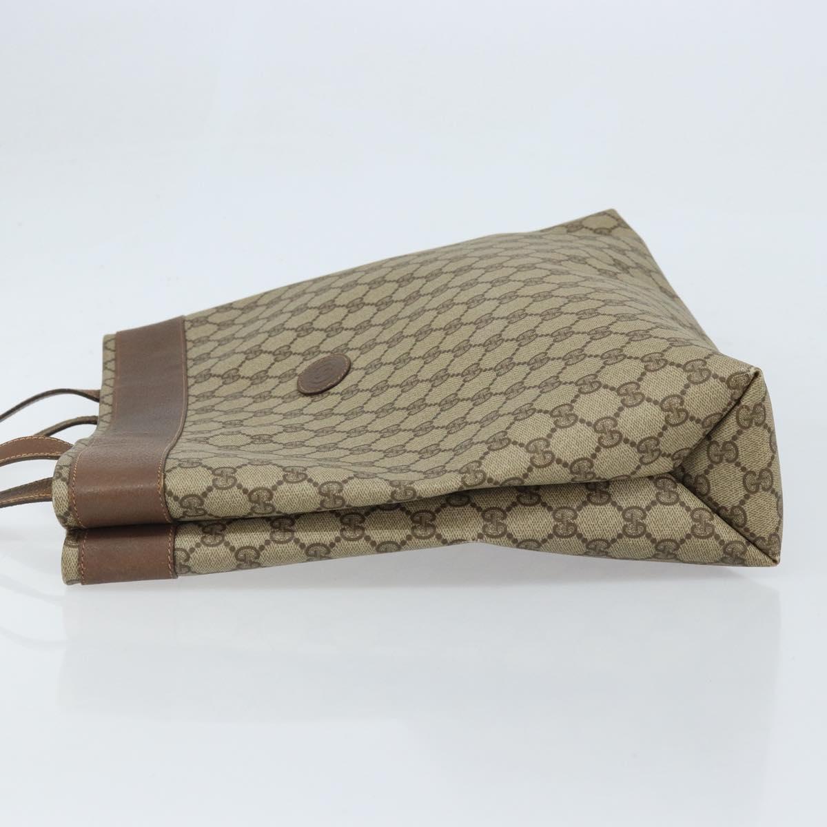 GUCCI GG Supreme Tote Bag PVC Beige 41 02 109 Auth ki6523