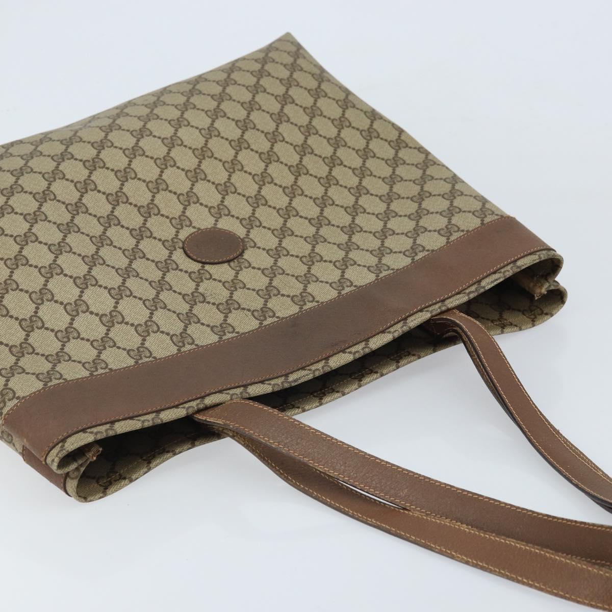 GUCCI GG Supreme Tote Bag PVC Beige 41 02 109 Auth ki6523