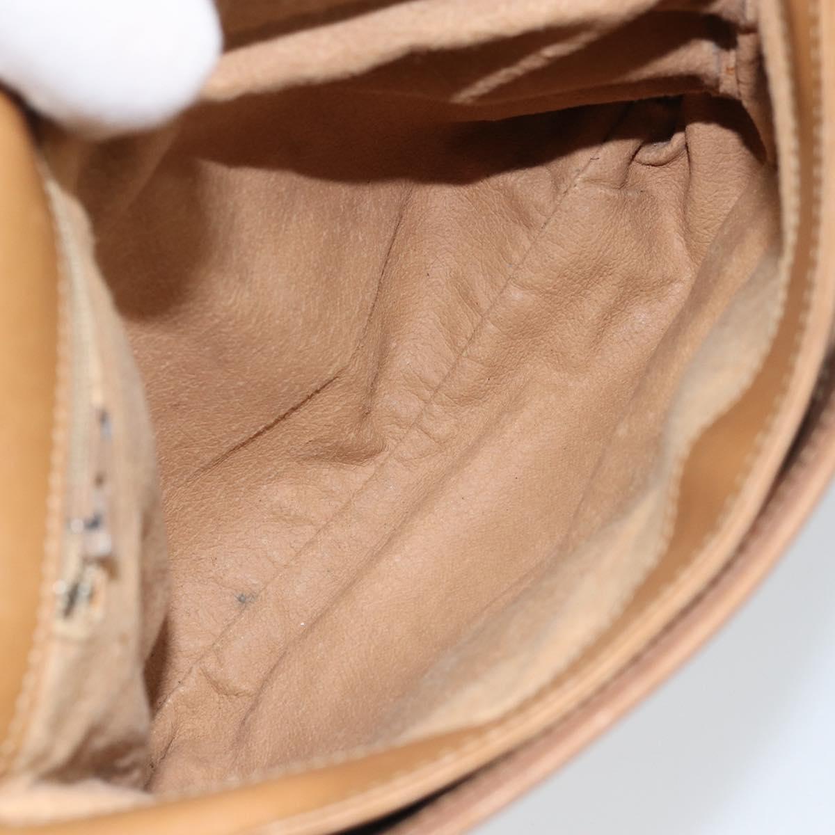 GUCCI Micro GG Supreme Shoulder Bag PVC Brown Gold Auth ki6524