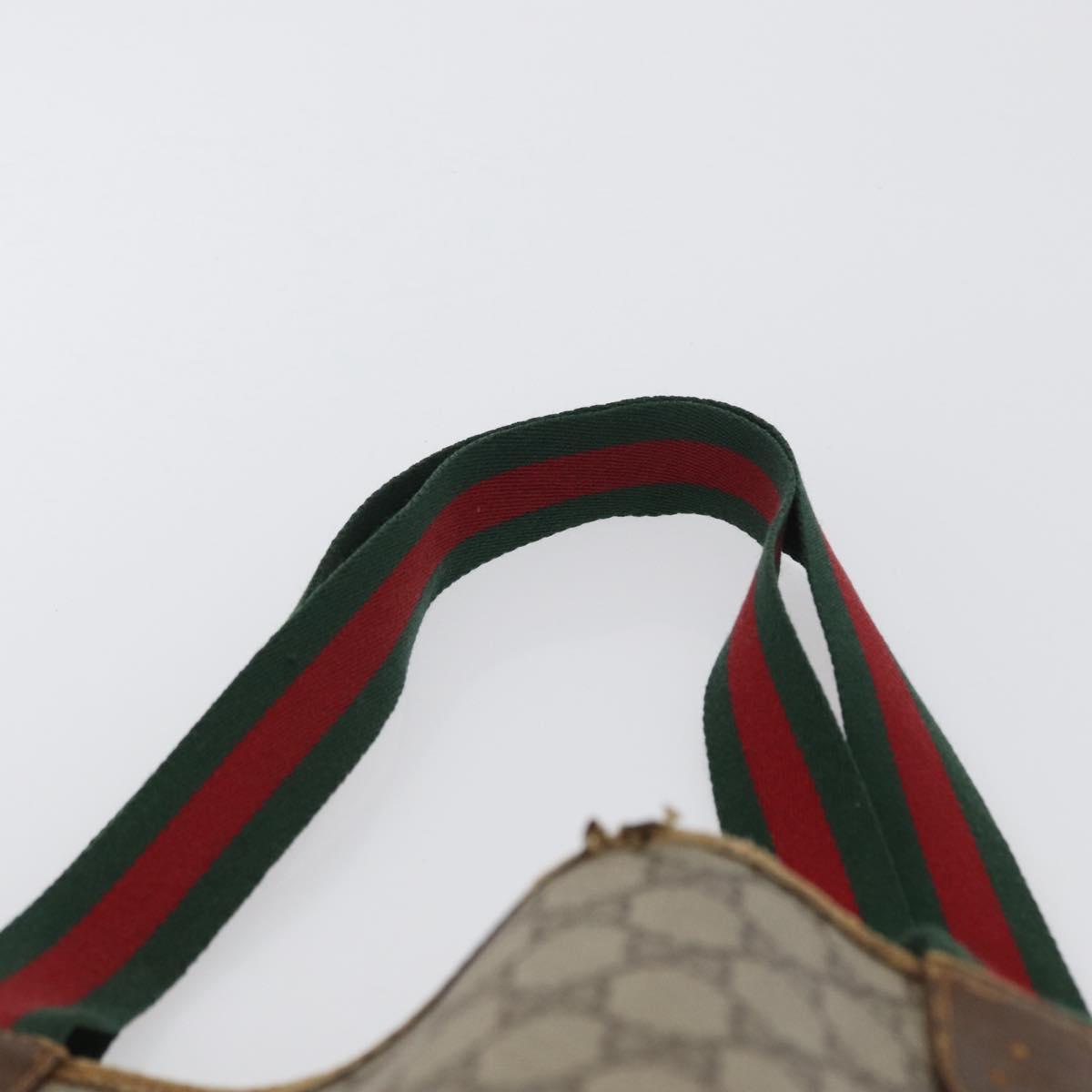GUCCI GG Supreme Web Sherry Line Tote Bag PVC Beige Red 39 02 003 Auth ki6528