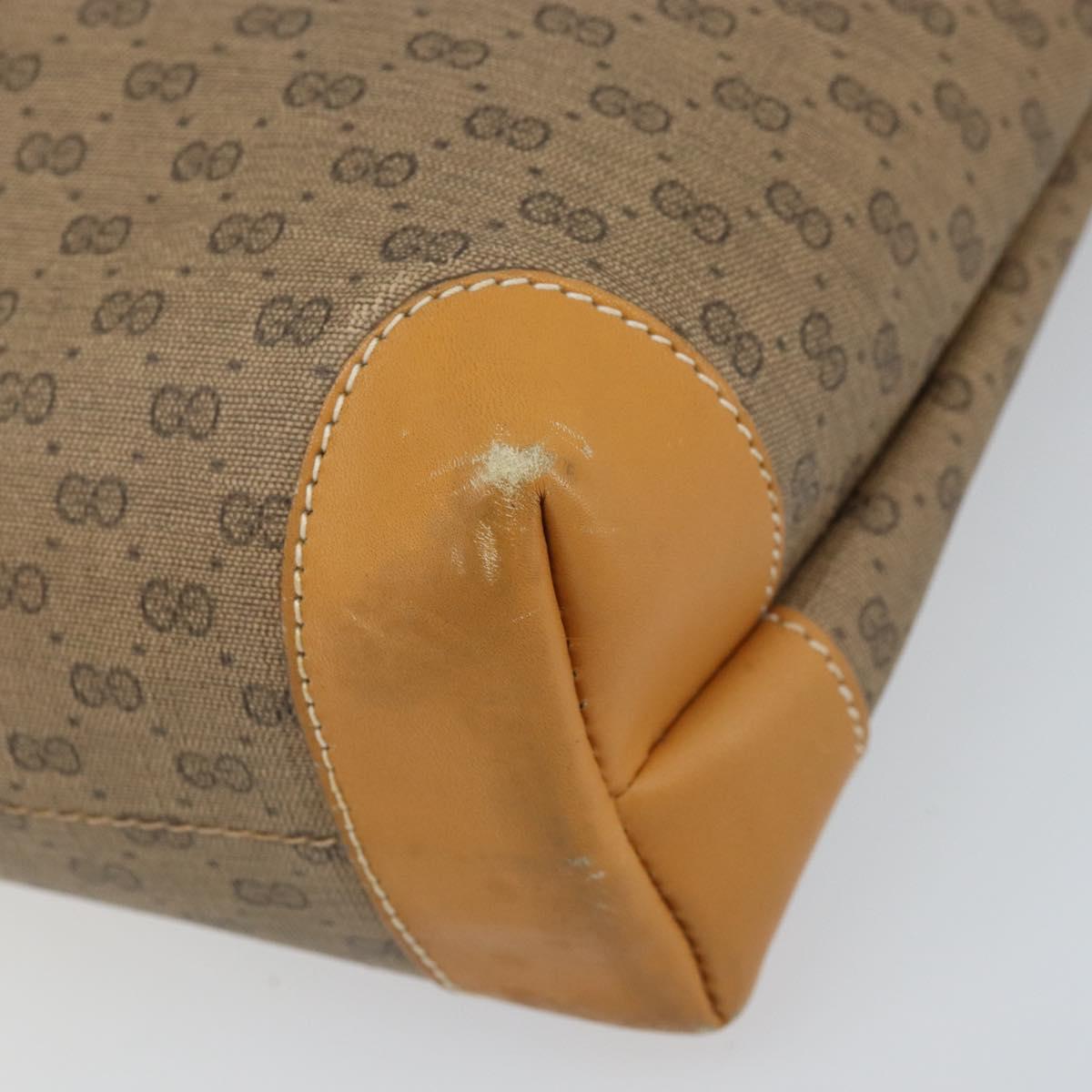 GUCCI Micro GG Supreme Tote Bag PVC Beige Gold 002 58 0054 Auth ki6529