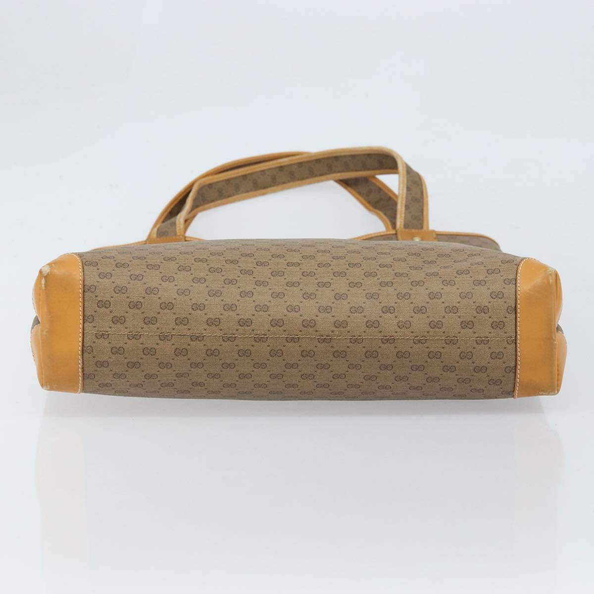 GUCCI Micro GG Supreme Tote Bag PVC Beige Gold 002 58 0054 Auth ki6529