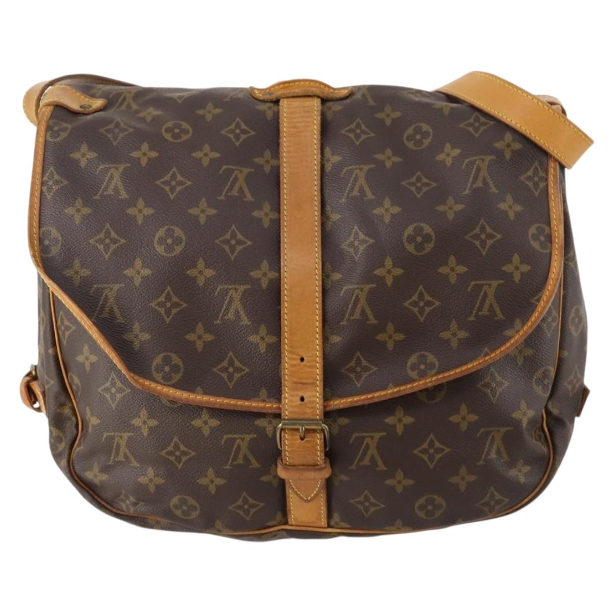 LOUIS VUITTON Monogram Saumur 35 Shoulder Bag M42254 LV Auth ki6534