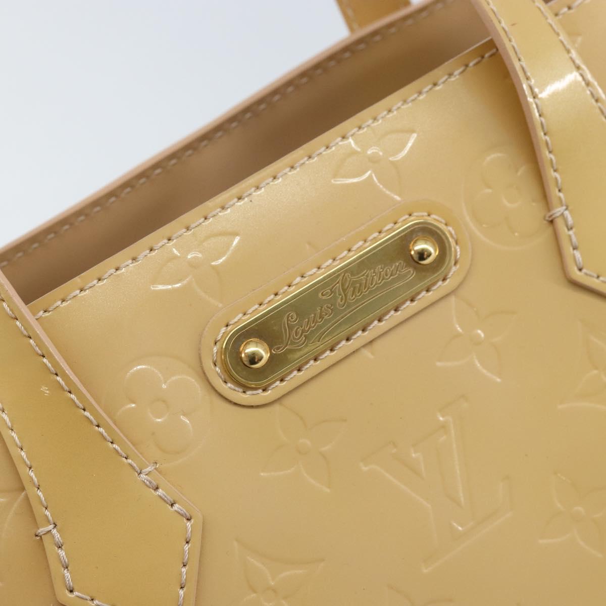 LOUIS VUITTON Monogram Vernis Wilshire PM Hand Bag Broncorail M91452 Auth ki6535