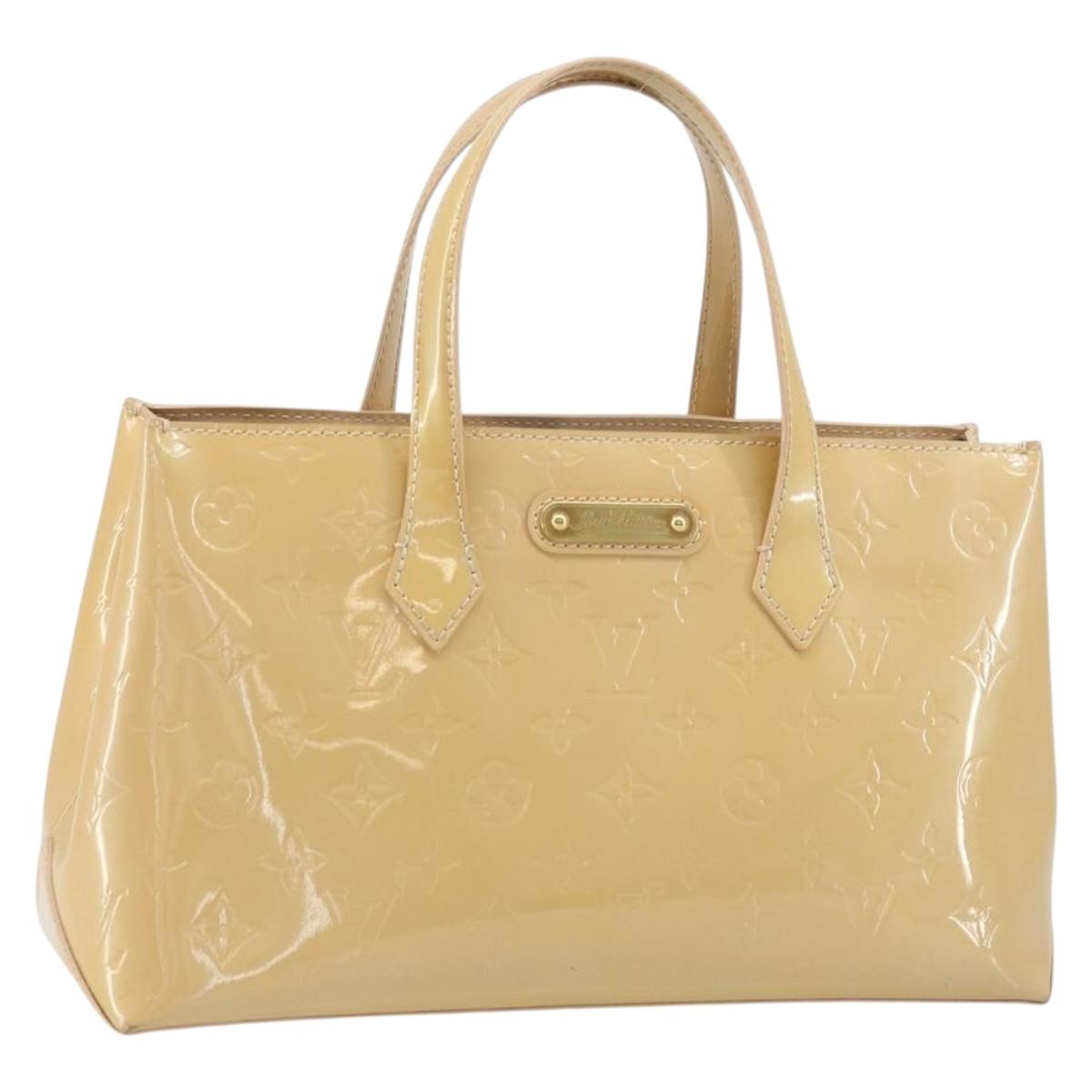 LOUIS VUITTON Monogram Vernis Wilshire PM Hand Bag Broncorail M91452 Auth ki6535