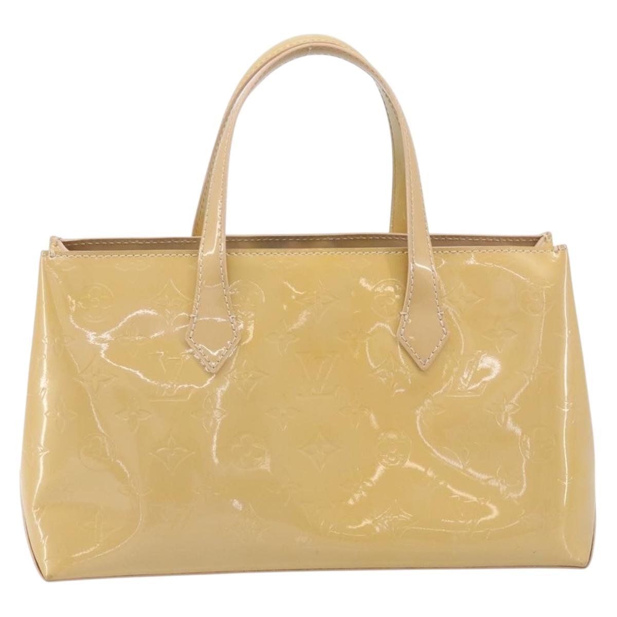 LOUIS VUITTON Monogram Vernis Wilshire PM Hand Bag Broncorail M91452 Auth ki6535
