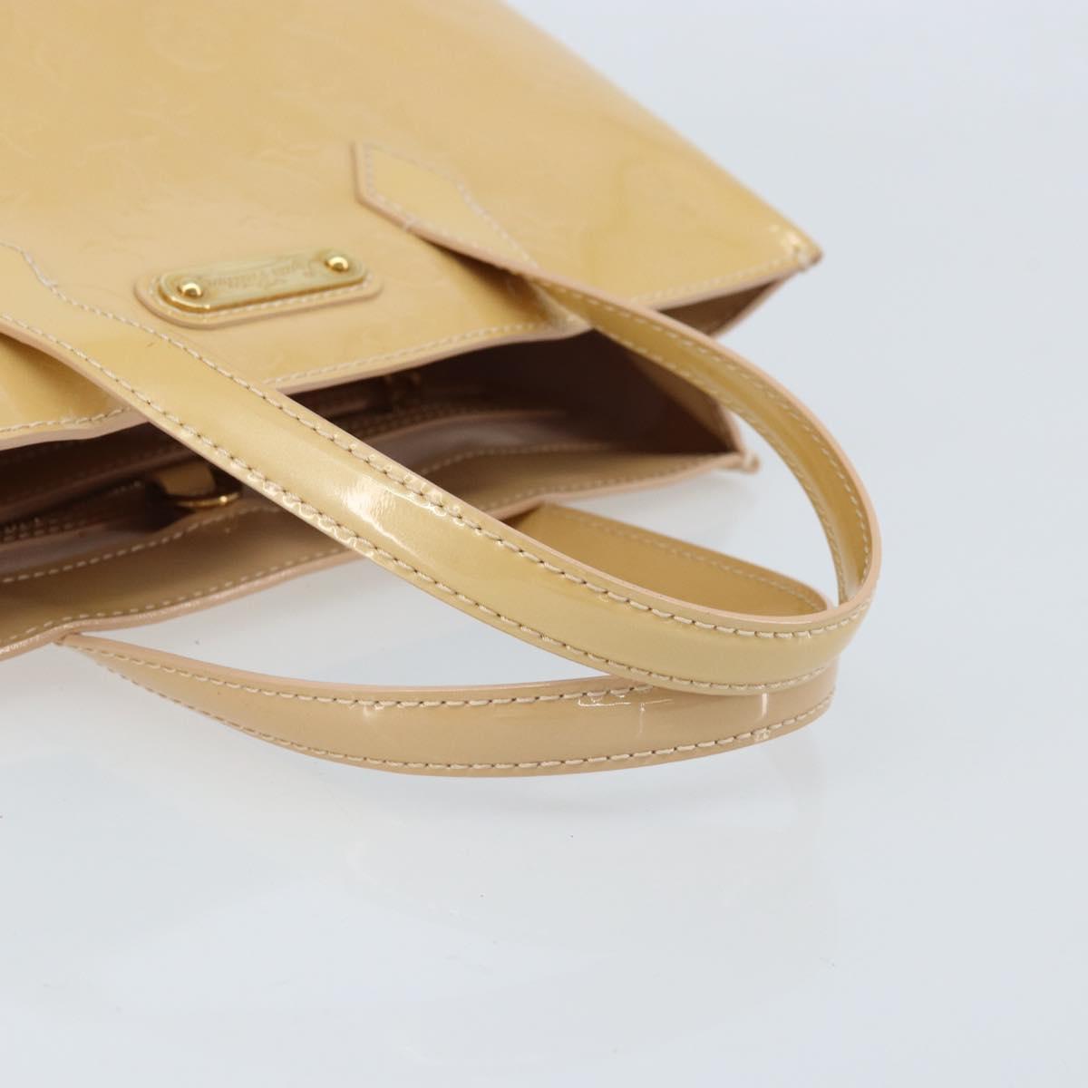 LOUIS VUITTON Monogram Vernis Wilshire PM Hand Bag Broncorail M91452 Auth ki6535