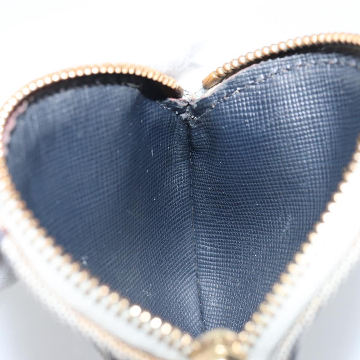 LOUIS VUITTON Mini Porte Monnaie Round Coin Purse Blue M92460 LV Auth ki6549