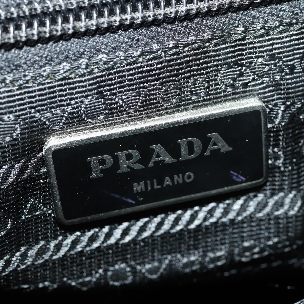 PRADA Shoulder Bag Nylon Black Silver Auth ki6558