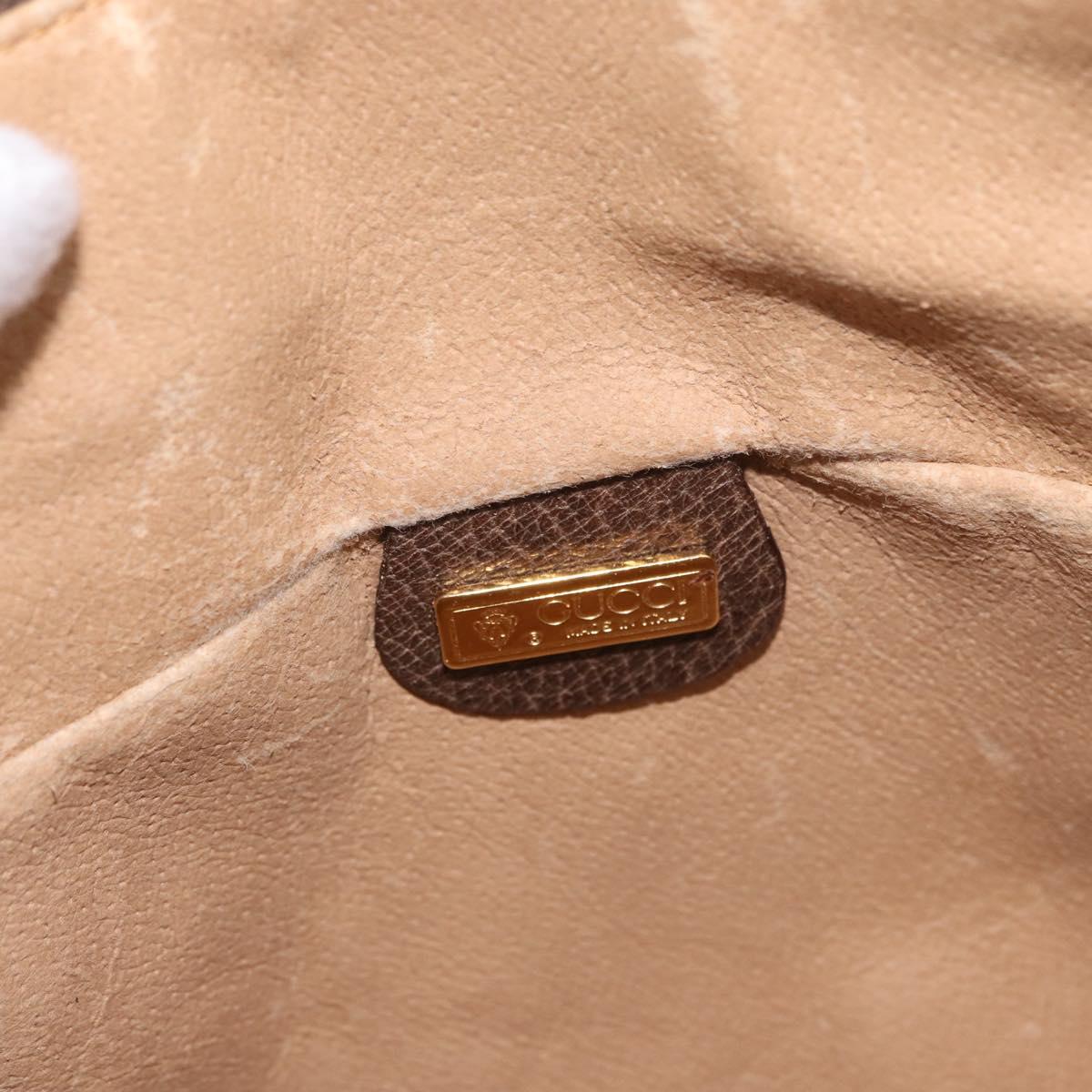 GUCCI GG Supreme Web Sherry Line Bag PVC Beige Gold 001 084 4001 Auth ki6580
