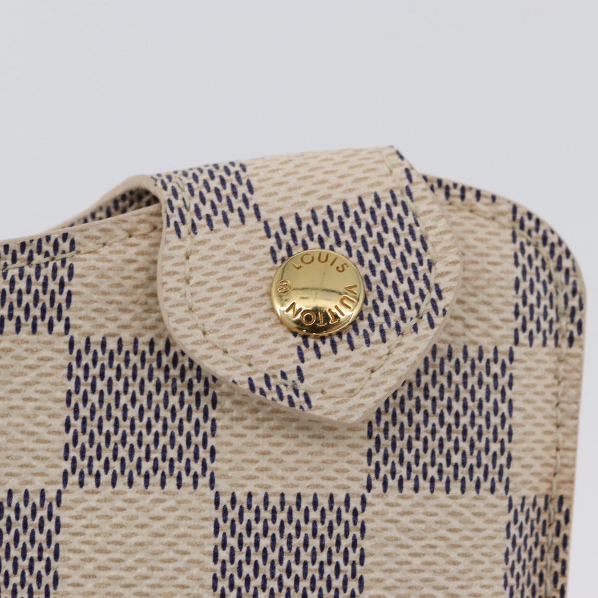 LOUIS VUITTON Damier Azur Etui A Lunettes MM Glasses Case N60025 LV Auth ki6584V