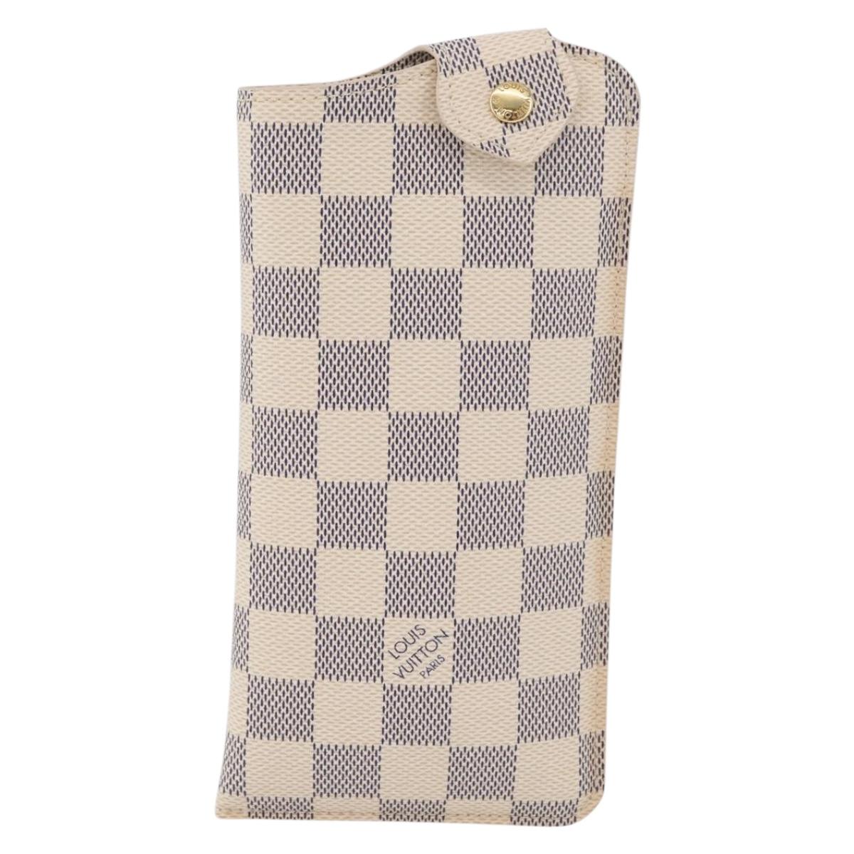 LOUIS VUITTON Damier Azur Etui A Lunettes MM Glasses Case N60025 LV Auth ki6584V