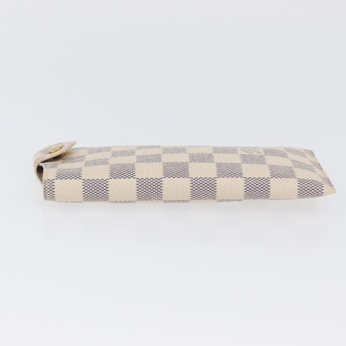 LOUIS VUITTON Damier Azur Etui A Lunettes MM Glasses Case N60025 LV Auth ki6584V