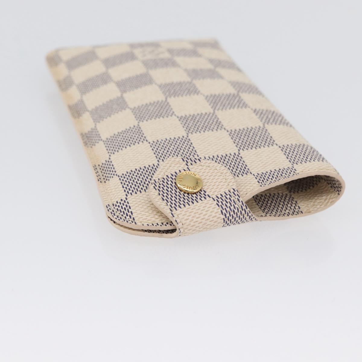 LOUIS VUITTON Damier Azur Etui A Lunettes MM Glasses Case N60025 LV Auth ki6584V