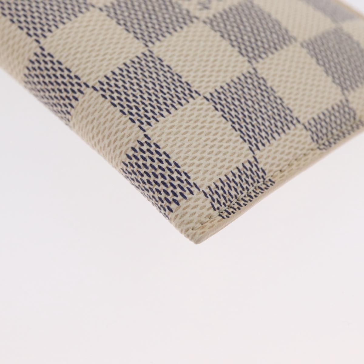 LOUIS VUITTON Damier Azur Etui A Lunettes MM Glasses Case N60025 LV Auth ki6584V