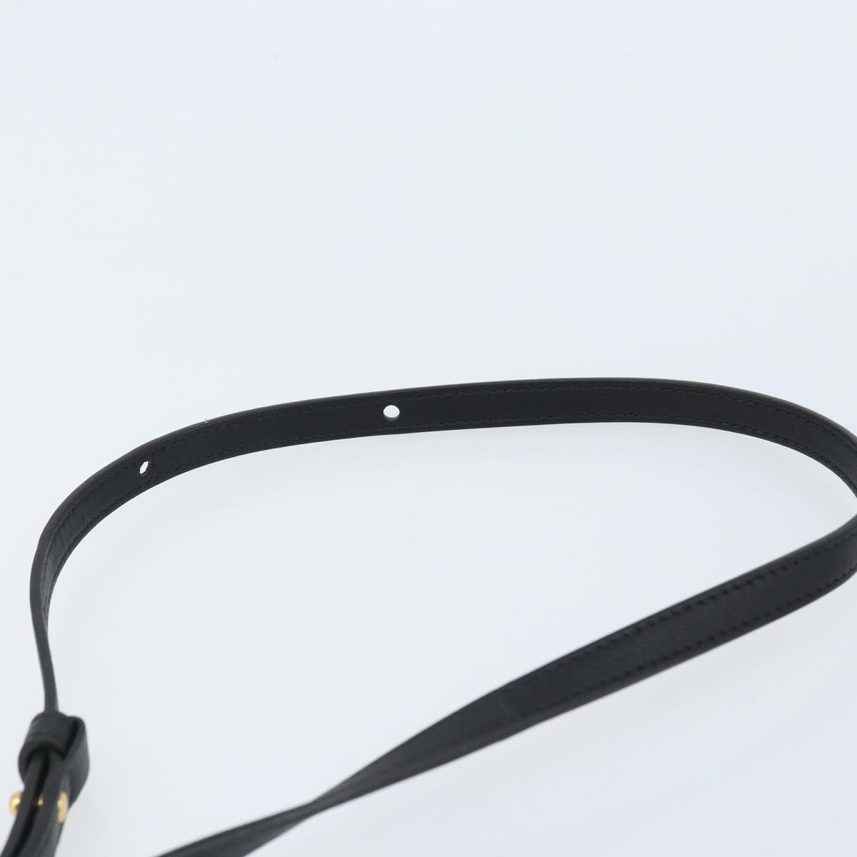 CELINE Shoulder Bag Leather Black Gold Auth ki6590V