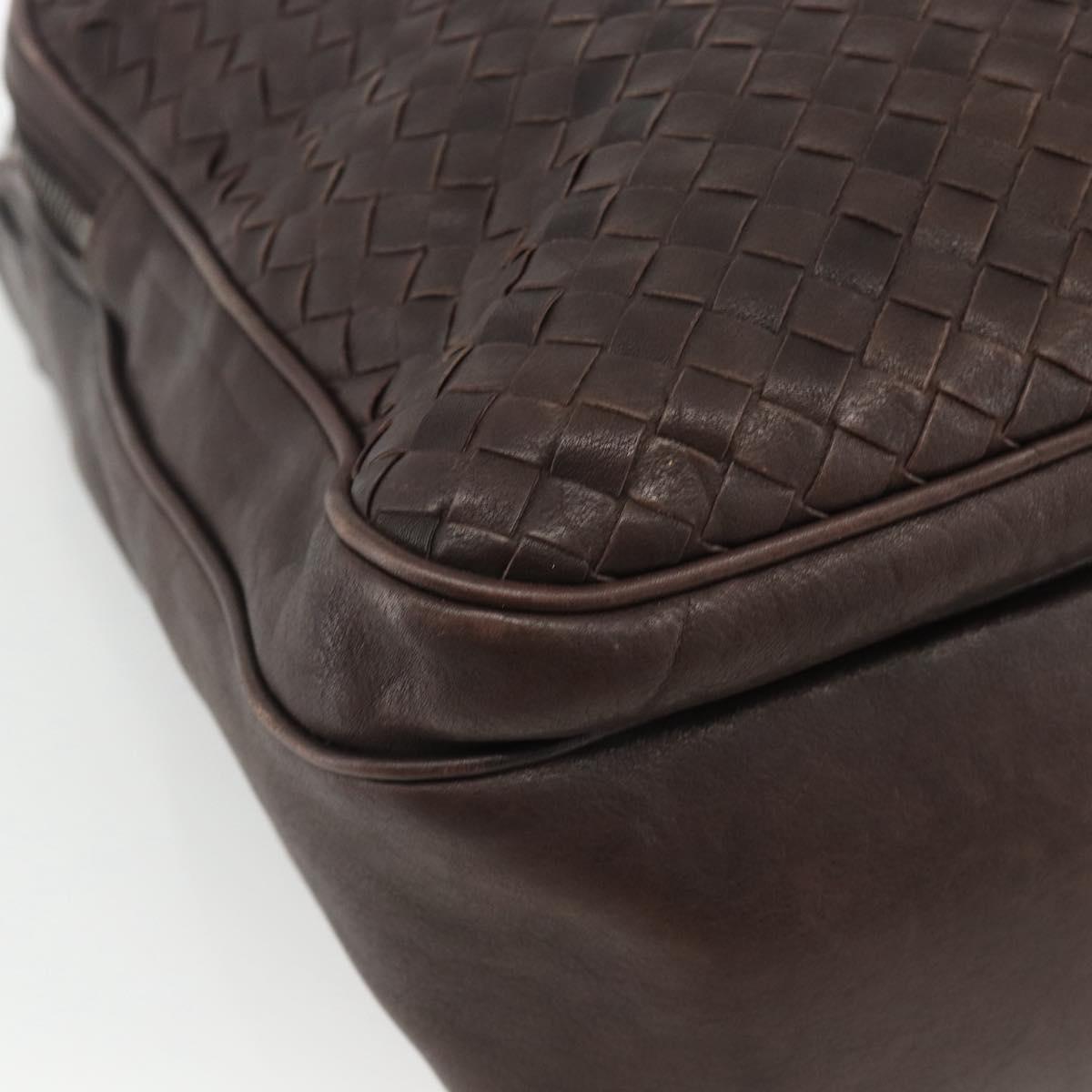 BOTTEGA VENETA INTRECCIATO Shoulder Bag Leather Brown 189225 Auth ki6600