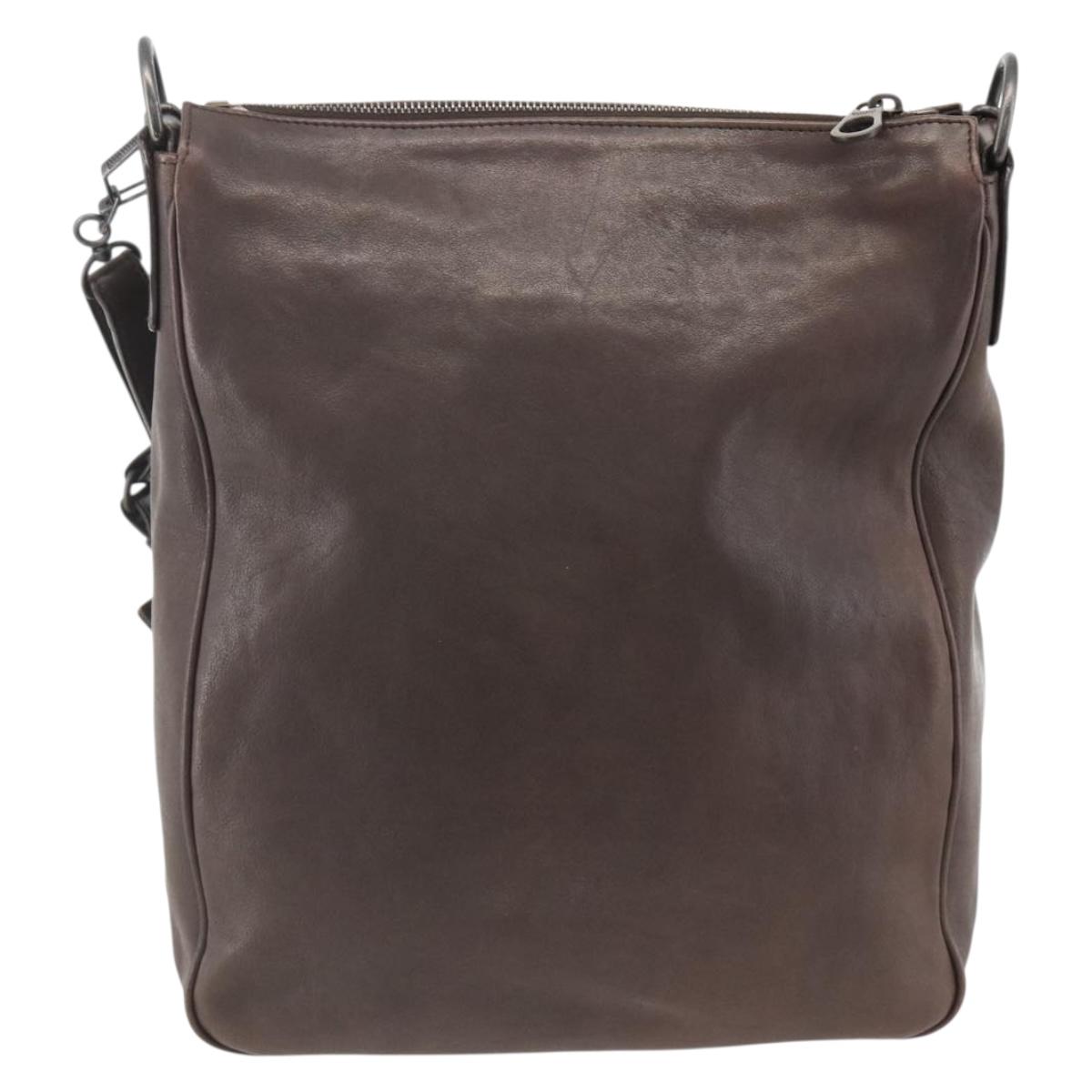 BOTTEGA VENETA INTRECCIATO Shoulder Bag Leather Brown 189225 Auth ki6600
