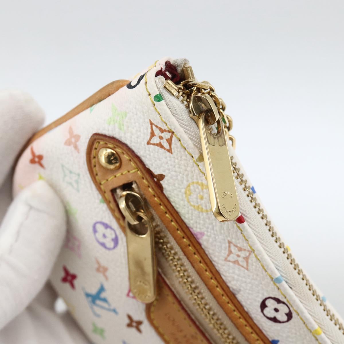 LOUIS VUITTON Monogram Multicolor Pochette MM Pouch White M60028 LV Auth ki6606A