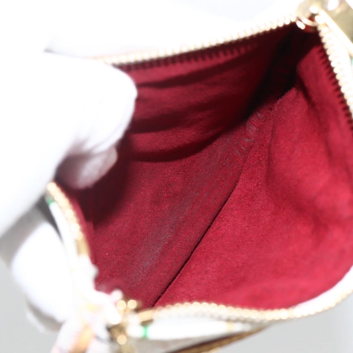 LOUIS VUITTON Monogram Multicolor Pochette MM Pouch White M60028 LV Auth ki6606A