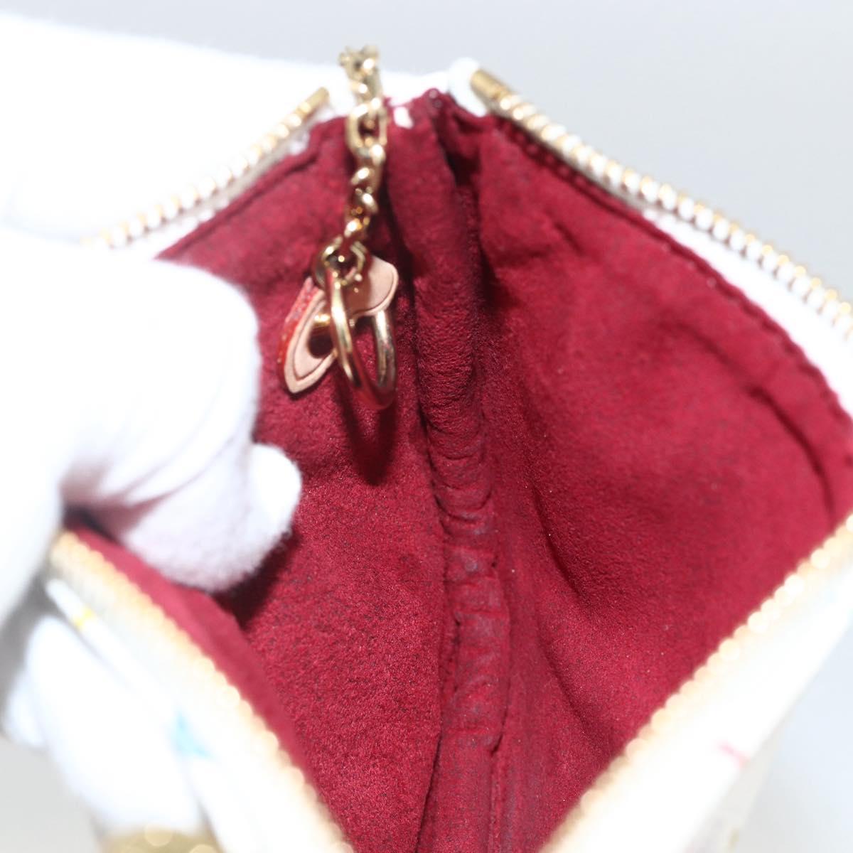 LOUIS VUITTON Monogram Multicolor Pochette MM Pouch White M60028 LV Auth ki6606A