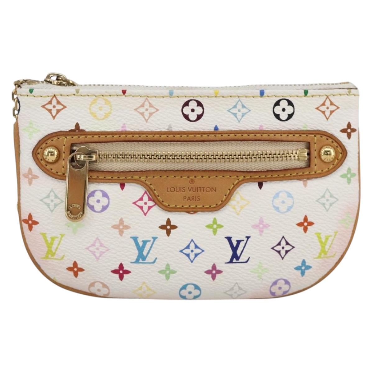 LOUIS VUITTON Monogram Multicolor Pochette MM Pouch White M60028 LV Auth ki6606A