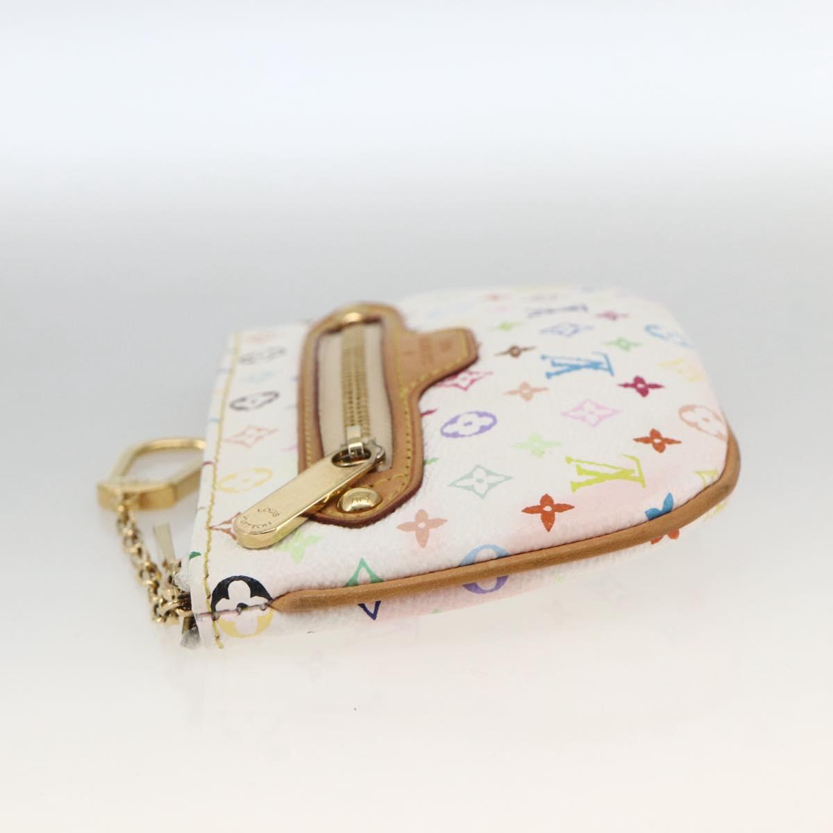 LOUIS VUITTON Monogram Multicolor Pochette MM Pouch White M60028 LV Auth ki6606A