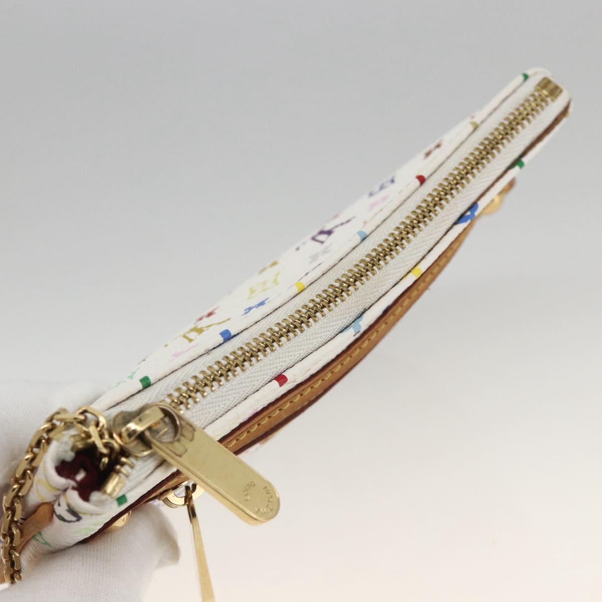 LOUIS VUITTON Monogram Multicolor Pochette MM Pouch White M60028 LV Auth ki6606A