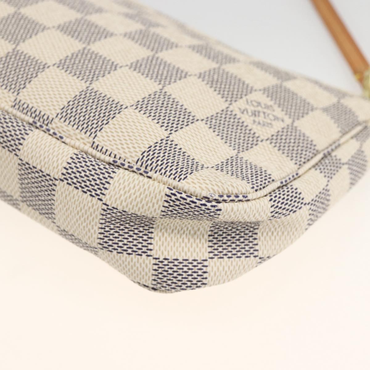 LOUIS VUITTON Damier Azur Pochette Accessoires Pouch N41207 LV Auth ki6607V
