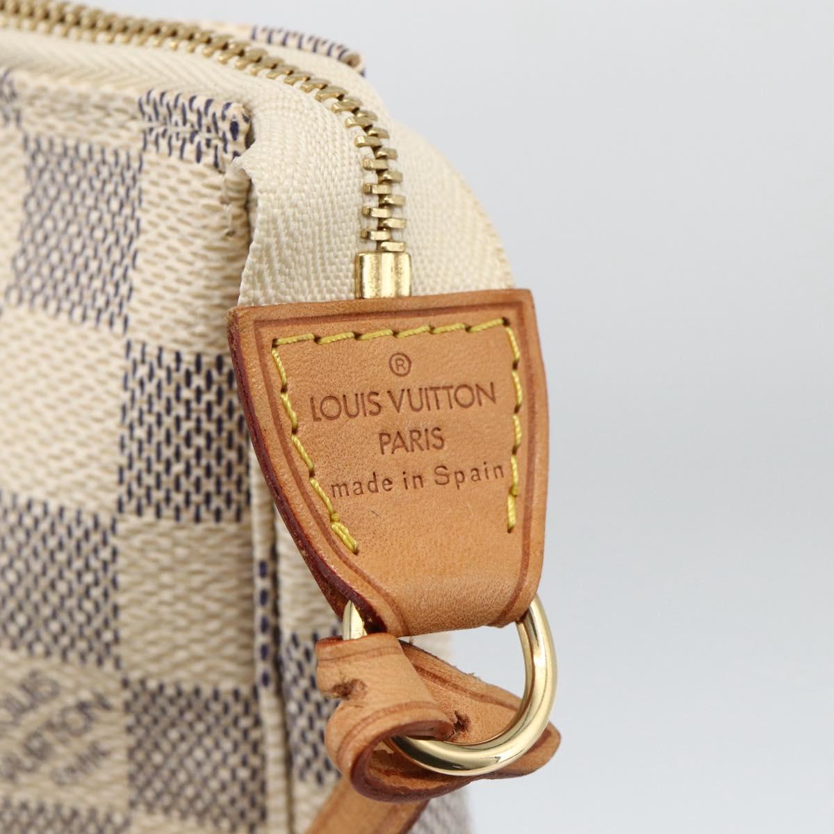 LOUIS VUITTON Damier Azur Pochette Accessoires Pouch N41207 LV Auth ki6607V