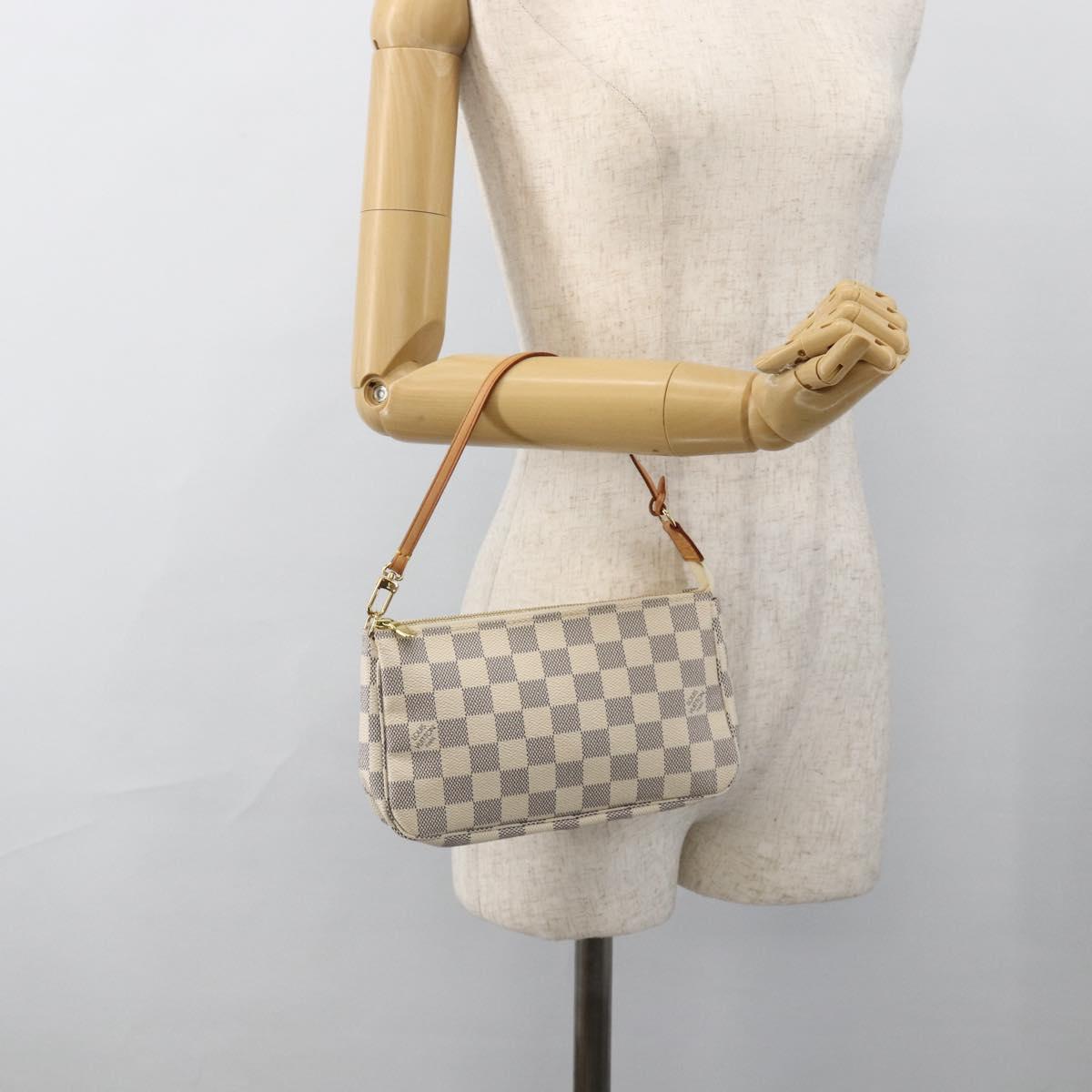 LOUIS VUITTON Damier Azur Pochette Accessoires Pouch N41207 LV Auth ki6607V