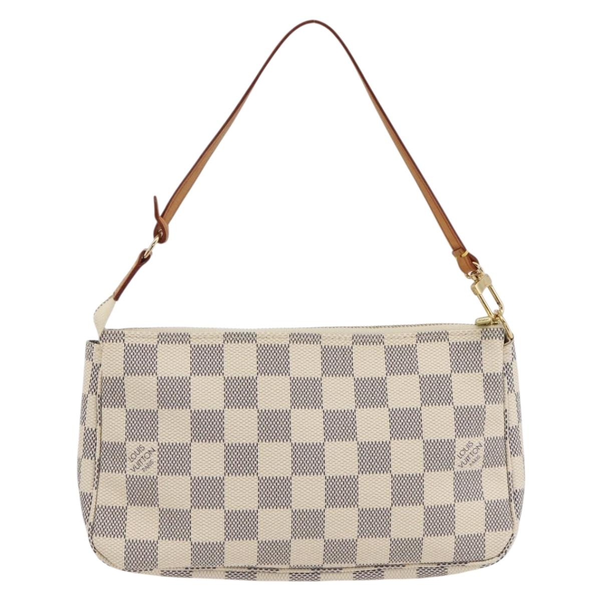 LOUIS VUITTON Damier Azur Pochette Accessoires Pouch N41207 LV Auth ki6607V