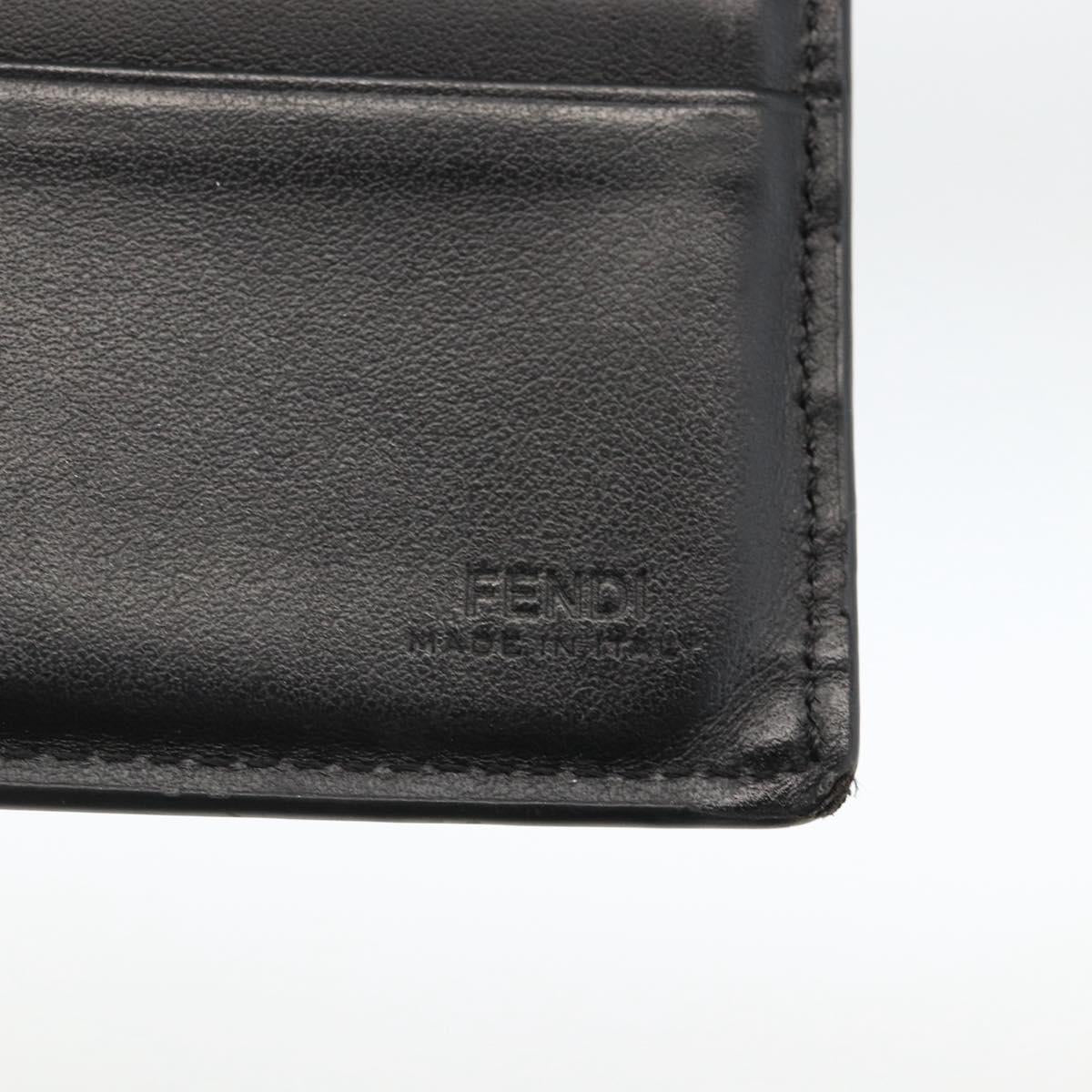 FENDI Zucca Canvas Wallet Black Brown Auth ki6612V