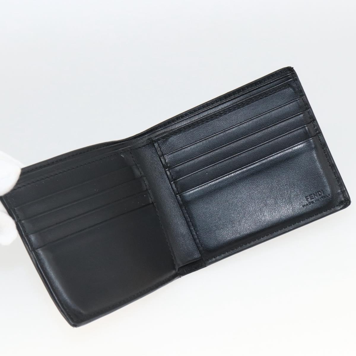 FENDI Zucca Canvas Wallet Black Brown Auth ki6612V