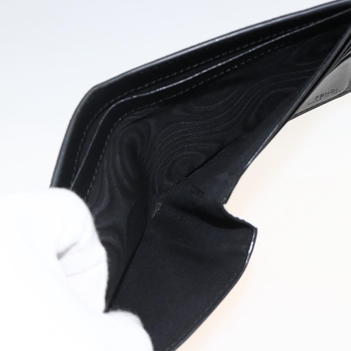 FENDI Zucca Canvas Wallet Black Brown Auth ki6612V
