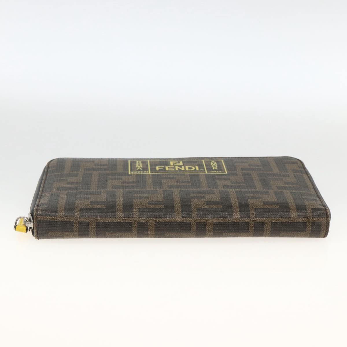FENDI Zucca Canvas Long Wallet Black Brown Auth ki6613V