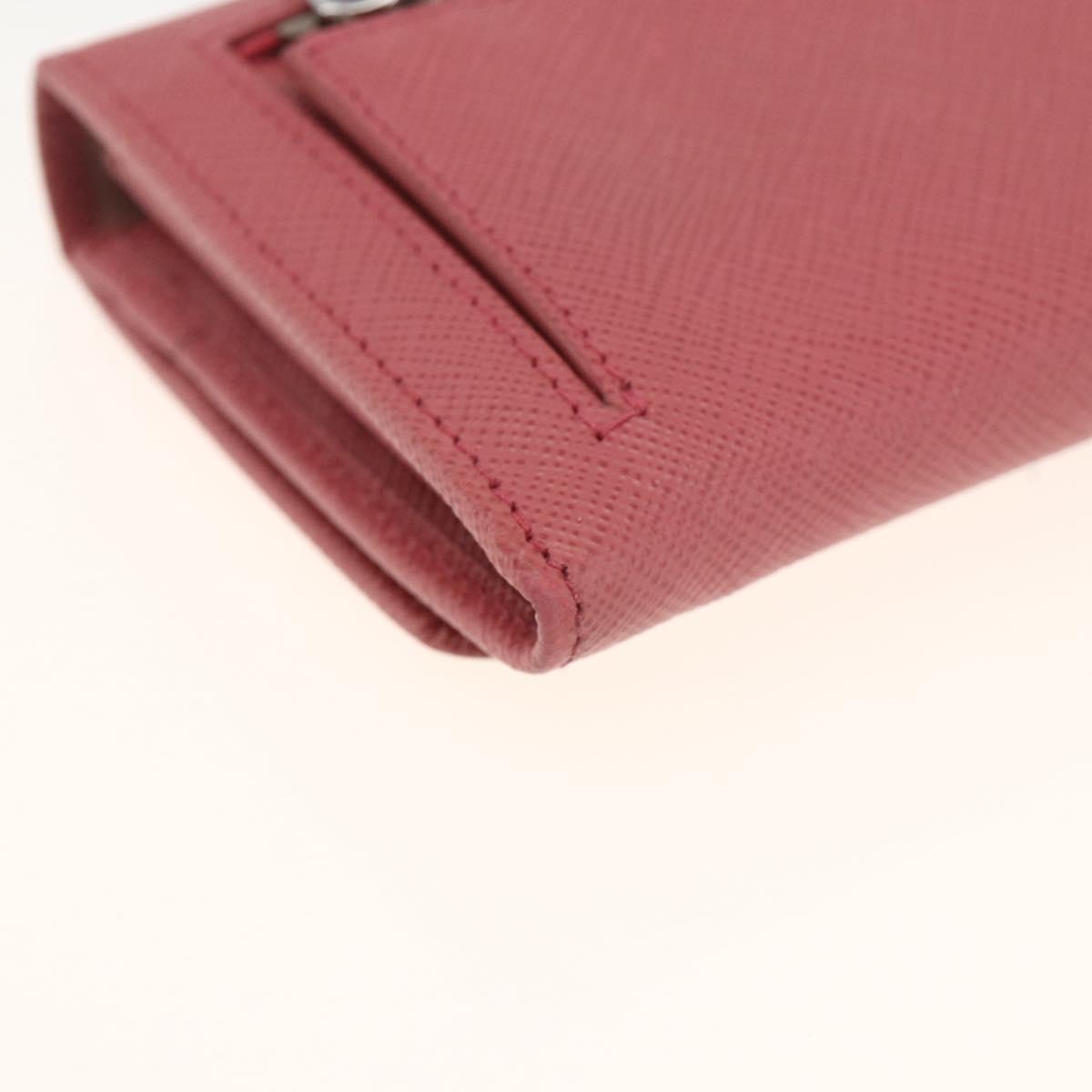 PRADA Long Wallet Safiano leather Pink Silver Auth ki6614