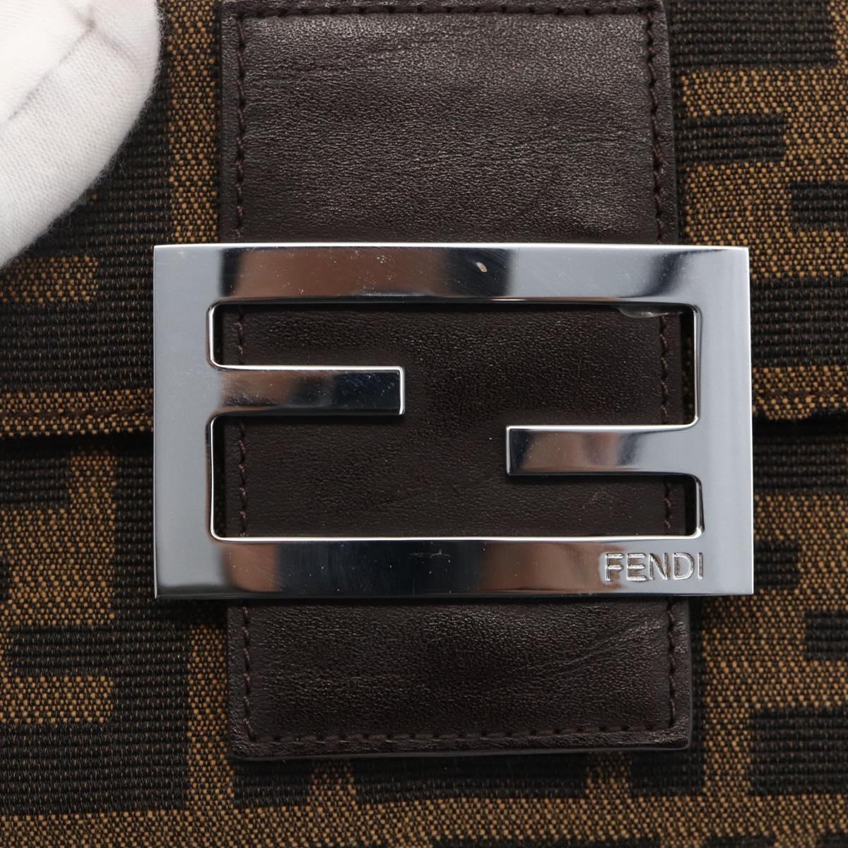 FENDI Zucca Canvas Wallet Black Brown Auth ki6616V