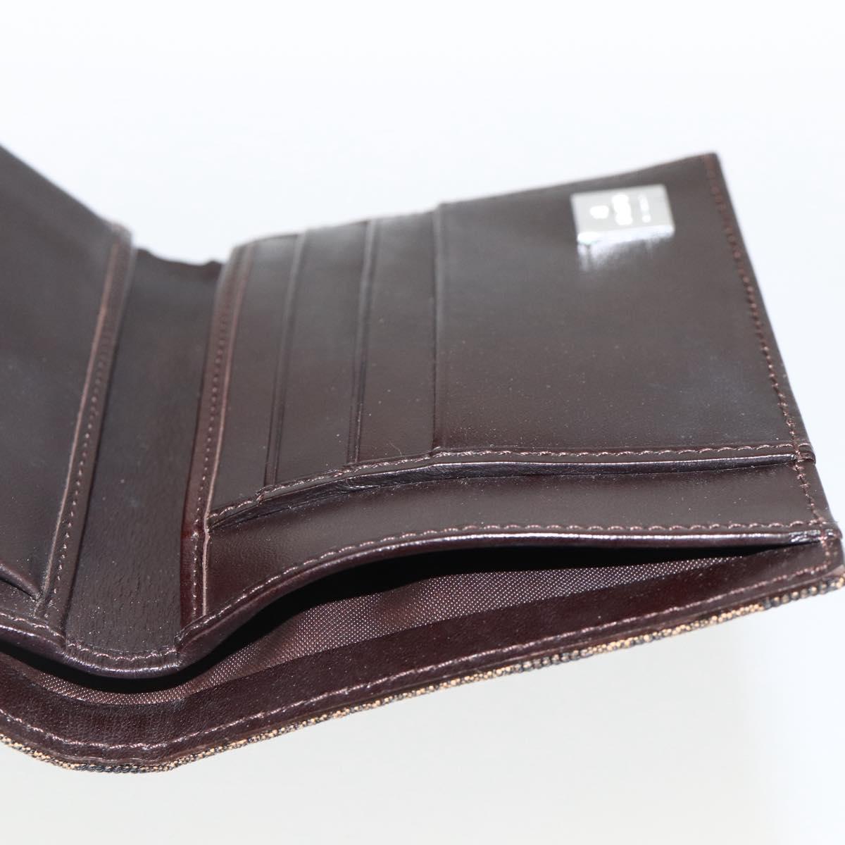 FENDI Zucca Canvas Wallet Black Brown Auth ki6616V