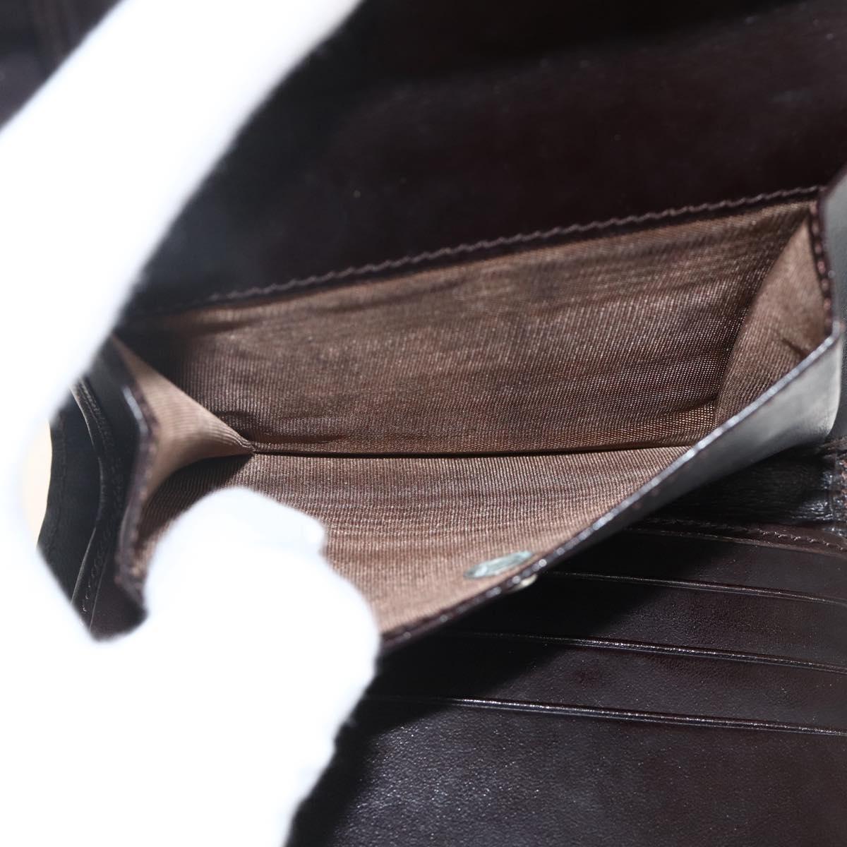 FENDI Zucca Canvas Wallet Black Brown Auth ki6616V