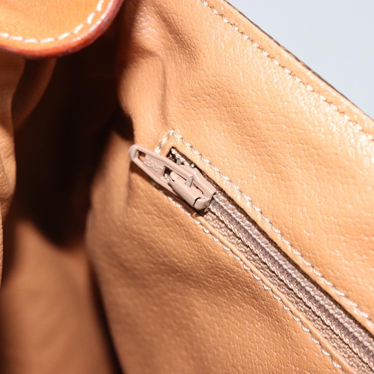 CELINE Macadam Canvas Shoulder Bag PVC Leather Brown Gold Auth ki6634A