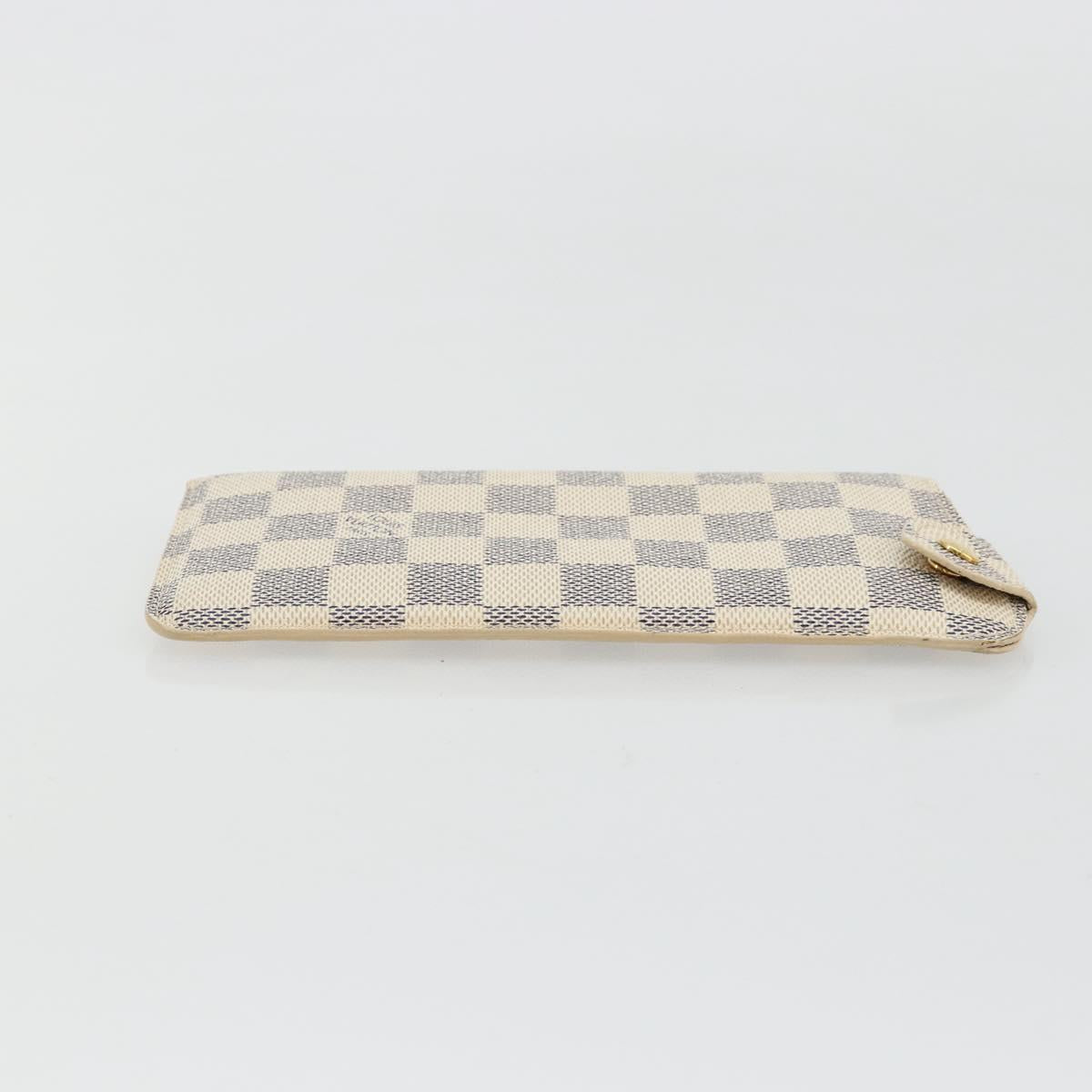 LOUIS VUITTON Damier Azur Etui A Lunettes MM Glasses Case N60025 LV Auth ki6637V