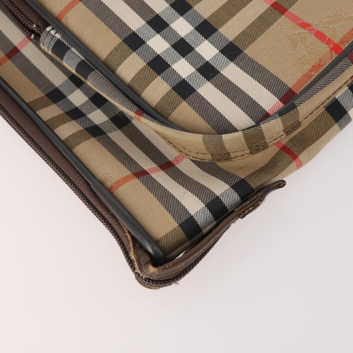 Burberrys Nova Check Garment Cover Canvas Beige Gold Auth ki6645A