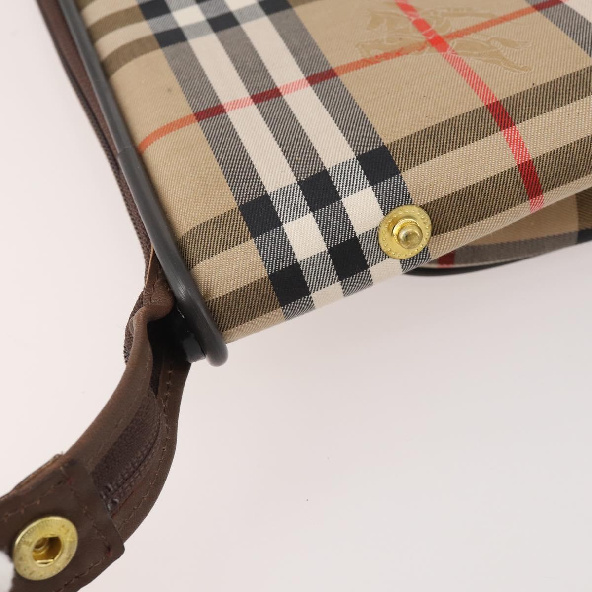 Burberrys Nova Check Garment Cover Canvas Beige Gold Auth ki6645A