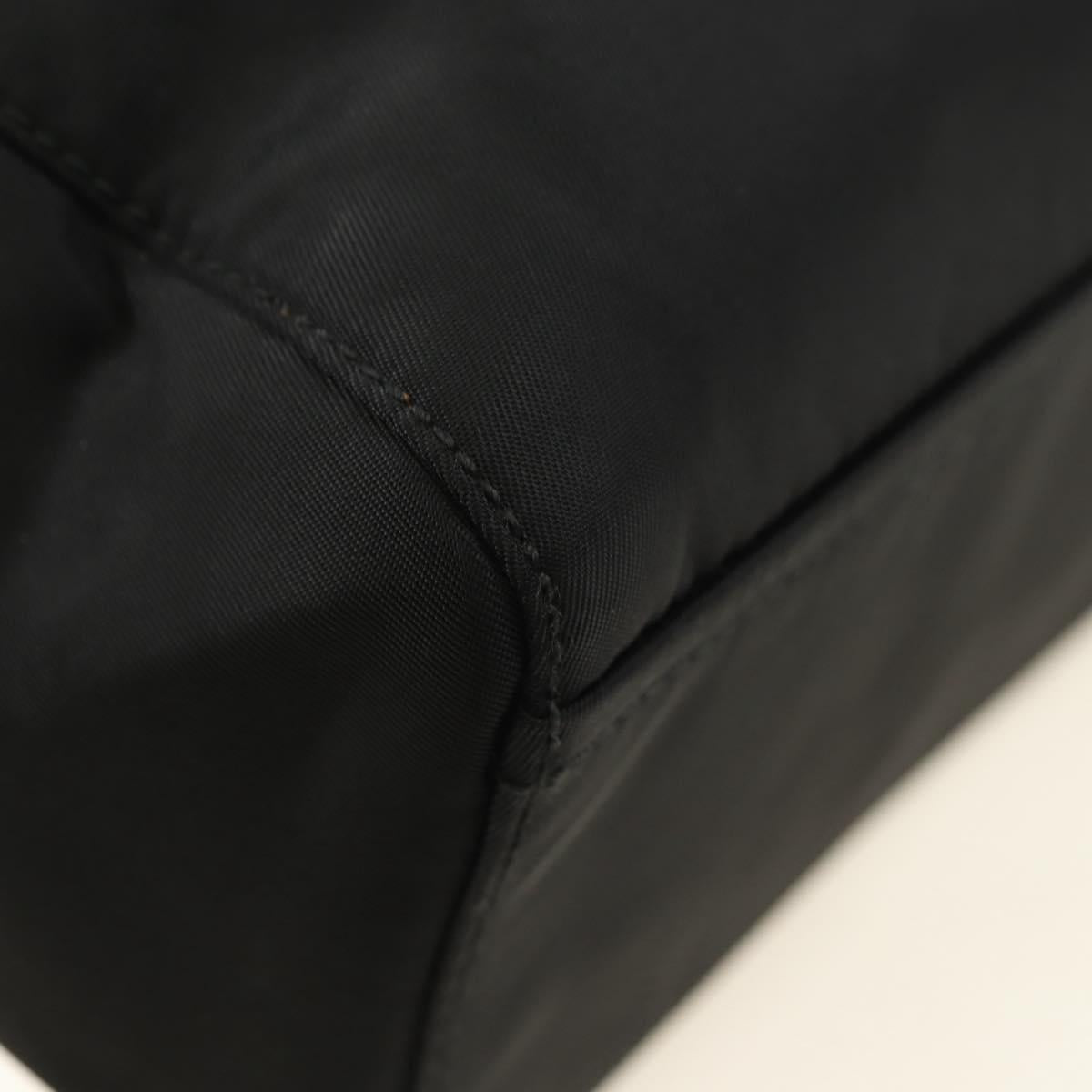 PRADA Hand Bag Nylon Black Silver Auth ki6652SM